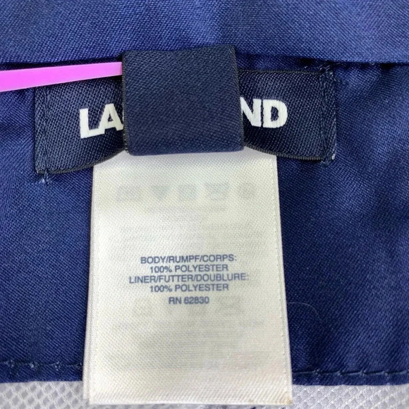 Lands' End Swimwear Drawstring Lined Swim Trunks Shorts XL 40/42 Blue Stripes - Picture 13 of 14